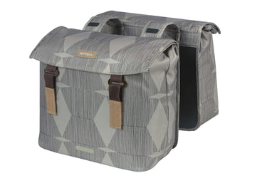Basil Elegance Double Pannier Bag 40-49L Chateau Taupe